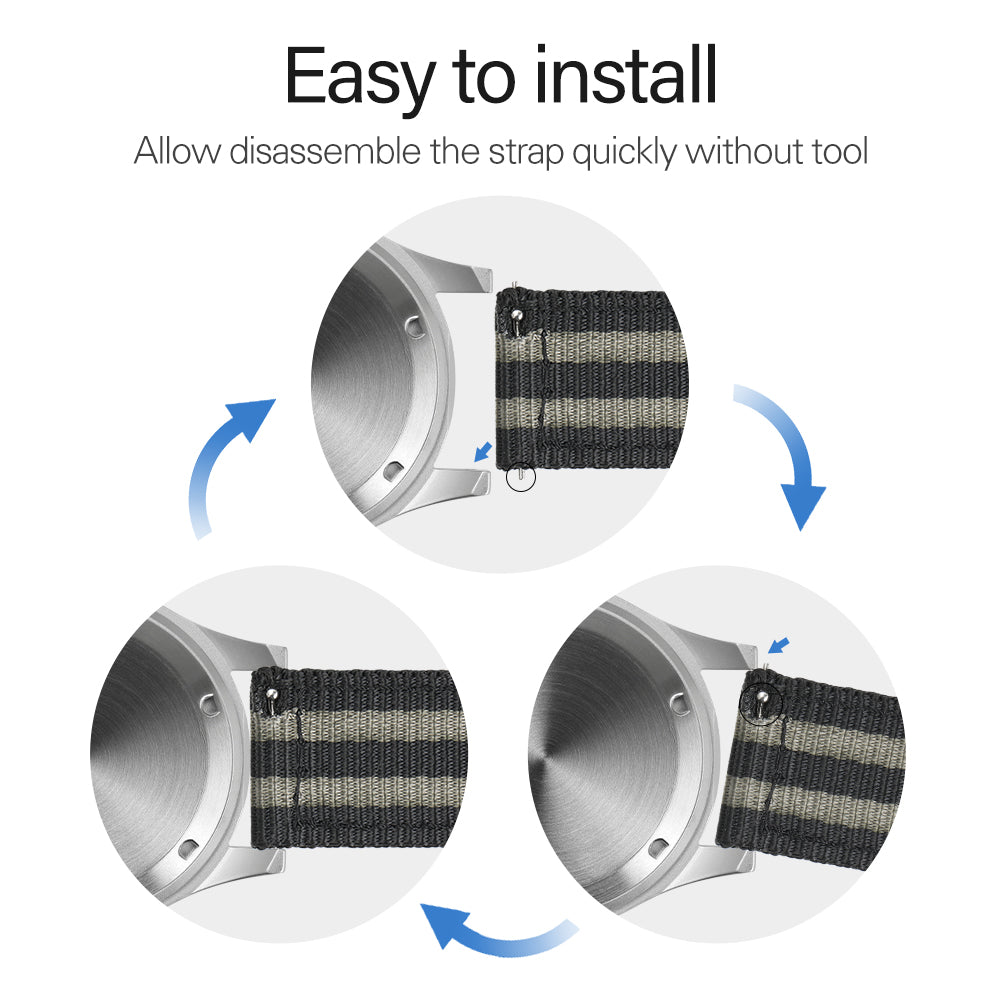 Easy Release Nylon Strap for Field Watch 20mm 22mm