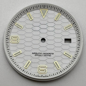 33.8mm NH35 Dial S Logo Gold Sterile Honeycomb Dial Suitable For NH35/NH36 Automatic Movement Vertical Lines Watch Accessories - Tandorio Watches
