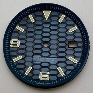 33.8mm NH35 Dial S Logo Gold Sterile Honeycomb Dial Suitable For NH35/NH36 Automatic Movement Vertical Lines Watch Accessories - Tandorio Watches