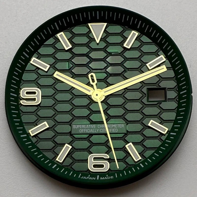 33.8mm NH35 Dial S Logo Gold Sterile Honeycomb Dial Suitable For NH35/NH36 Automatic Movement Vertical Lines Watch Accessories - Tandorio Watches