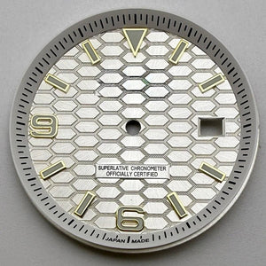 33.8mm NH35 Dial S Logo Gold Sterile Honeycomb Dial Suitable For NH35/NH36 Automatic Movement Vertical Lines Watch Accessories - Tandorio Watches