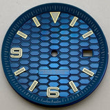 33.8mm NH35 Dial S Logo Gold Sterile Honeycomb Dial Suitable For NH35/NH36 Automatic Movement Vertical Lines Watch Accessories - Tandorio Watches