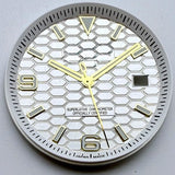 33.8mm NH35 Dial S Logo Gold Sterile Honeycomb Dial Suitable For NH35/NH36 Automatic Movement Vertical Lines Watch Accessories - Tandorio Watches