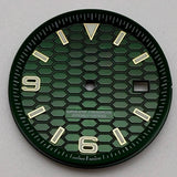 33.8mm NH35 Dial S Logo Gold Sterile Honeycomb Dial Suitable For NH35/NH36 Automatic Movement Vertical Lines Watch Accessories - Tandorio Watches