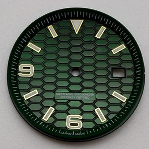 33.8mm NH35 Dial S Logo Gold Sterile Honeycomb Dial Suitable For NH35/NH36 Automatic Movement Vertical Lines Watch Accessories - Tandorio Watches