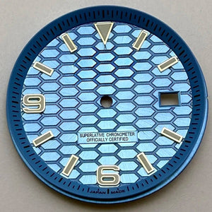 33.8mm NH35 Dial S Logo Gold Sterile Honeycomb Dial Suitable For NH35/NH36 Automatic Movement Vertical Lines Watch Accessories - Tandorio Watches