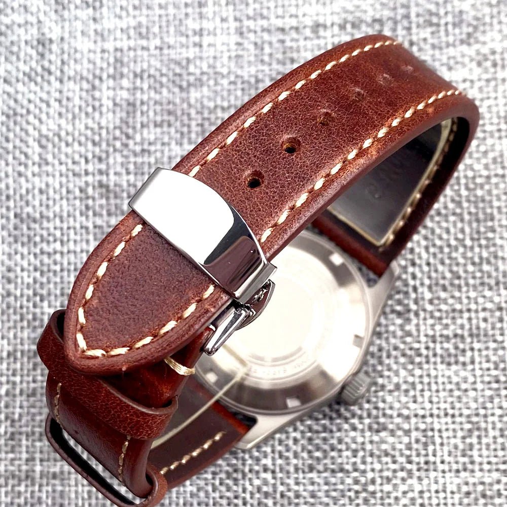 39mm Titanium Pilot Watch Tandorio TD143B NH35A PT5000 Automatic Sapphire 20ATM 63.7g Vintage - Tandorio Watches