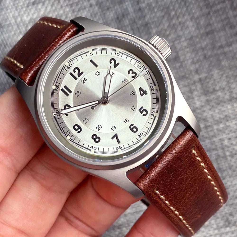 39mm Titanium Pilot Watch Tandorio TD143B NH35A PT5000 Automatic