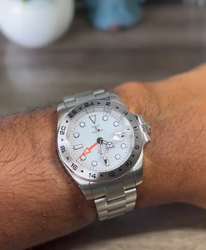 Tandorio TD051 39mm NH34A GMT Watch 10bar Diver Sapphire Crystal Glass Back