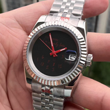 DateJust  NH35 watch "Who Cares I'm already Late" dial customized logo 39mm/36mm  Glass Back Sapphire 10bar