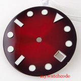 28.5mm Green Blue Red No Logo Luminous Marks Watch Dial Face For NH35 Automatic Movement