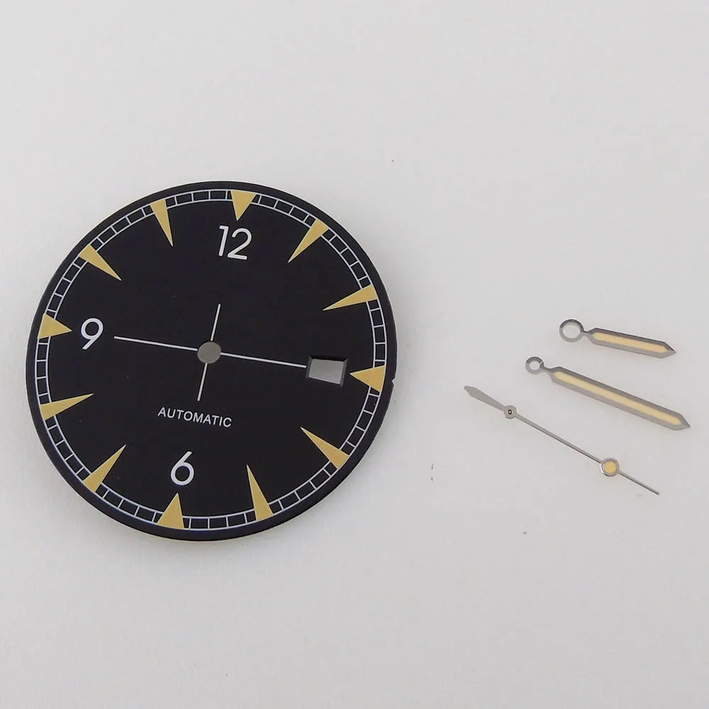 33.5mm Watch Dial Hands Replacement For NH35A NH36A Movement Luminous Marks