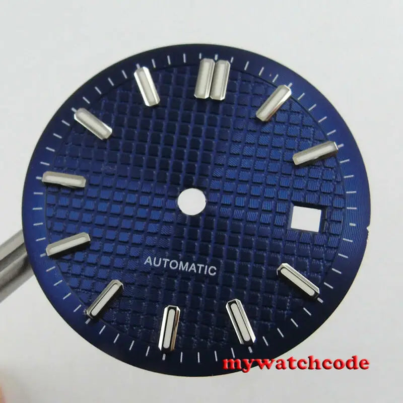 31mm Sterile Grid Black Watch Dial fit E TA 2824 2836 DG mingzhu 2813 8215 821a 8205 movement Replacement Parts