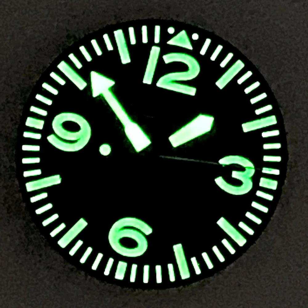 29mm Bliger Logo/Sterile Watch Dial Face Hands Set Fit NH35 NH36 ETA2824 PT5000 MIYOTA82 Series DG2813 Movement Green Luminous