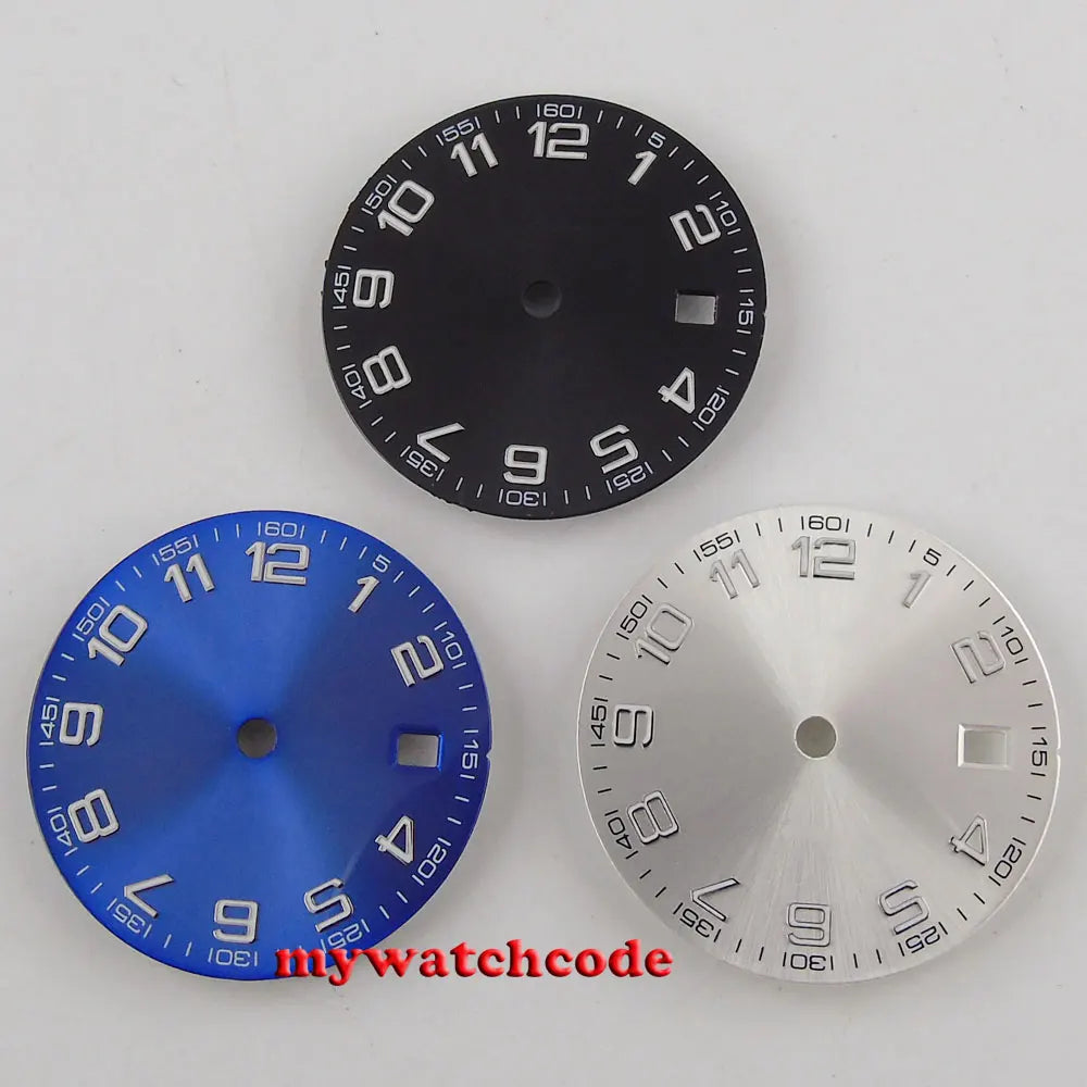 29.2mm silver/black/blue wtach dial date window fit for Miyota 8215/Mingzhu 2813 automatic movement men's watch