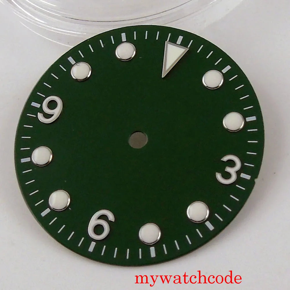 29.2mm Black/Green/Blue Watch Dial Luminous Marks Fit NH35A MH35 Automatic Movement Wristwatch Accessories