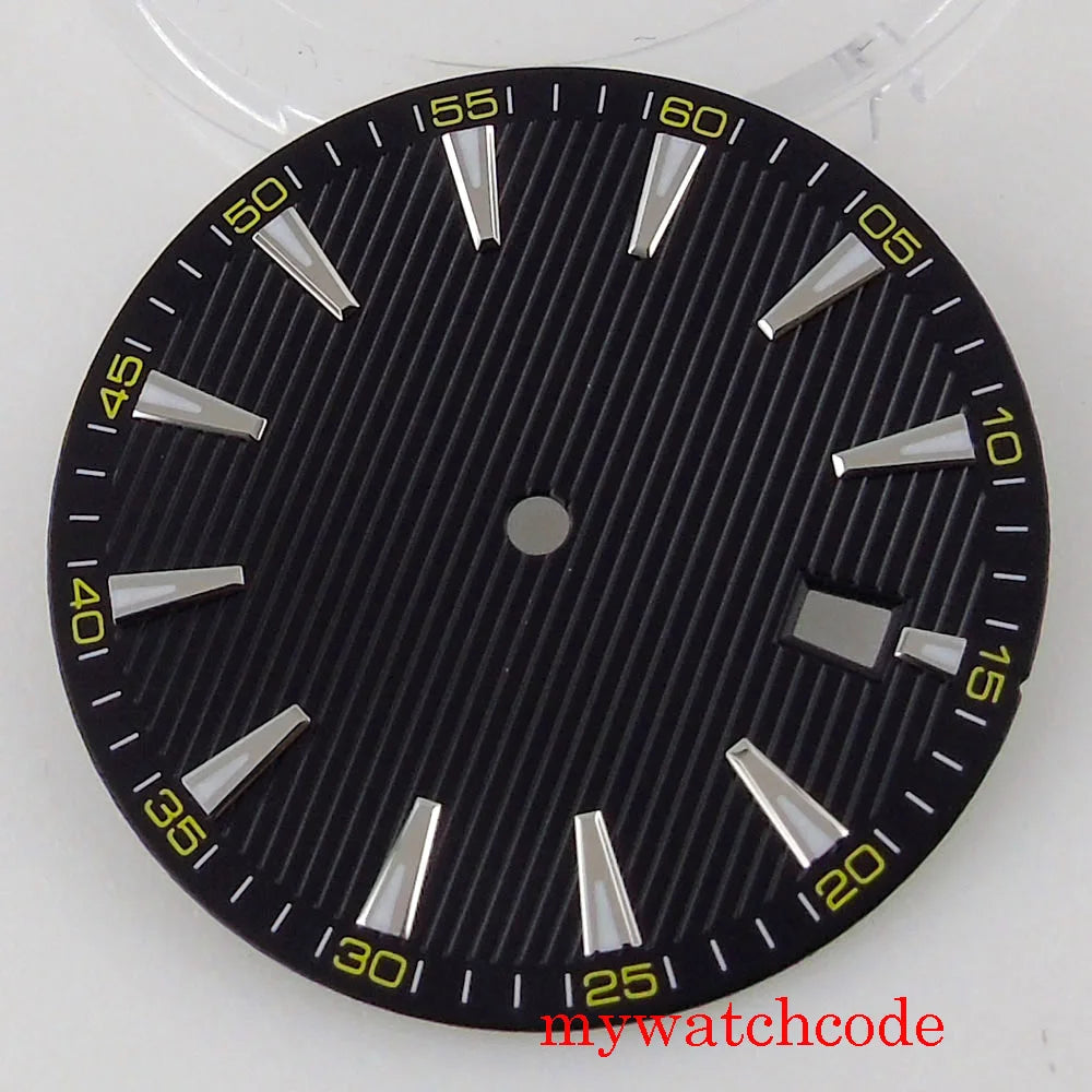 For NH35 33.5mm Sterile Watch Dial Face Parts With Date Window Luminous Marks Wistwatch Replacement