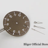 Texture Dial Sterile 34mm Black Automatic Watch Dial Watch Needles fit NH35 Movement