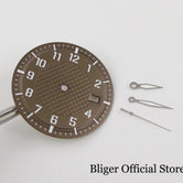 Texture Dial Sterile 34mm Black Automatic Watch Dial Watch Needles fit NH35 Movement