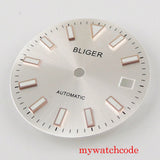 29mm stainless steel  silver color sterile men watch dial with date window watch hand fit miyota 8215 movement