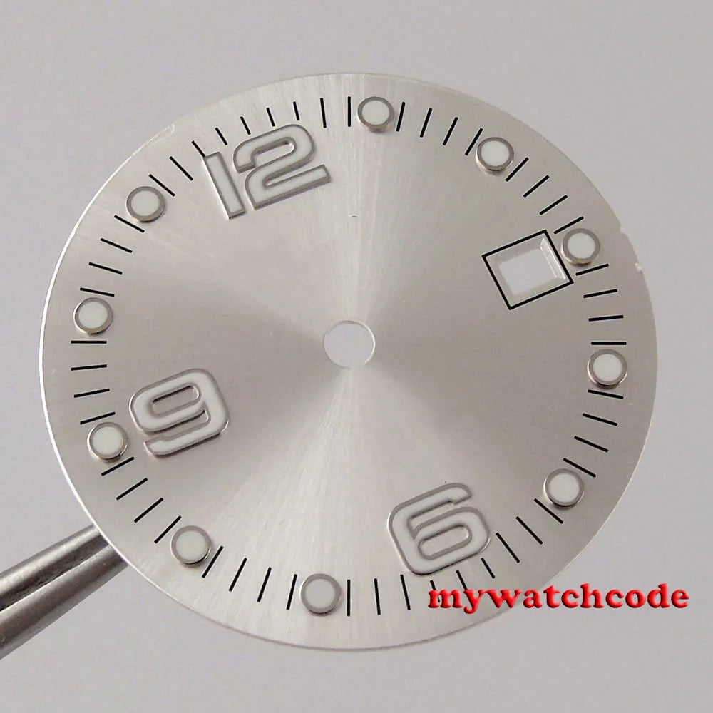 31.5 mm  grey/white/blue/green/black watch dial date window fit for ETA 2824 2836,Miyota 8215 automatic movement men watch