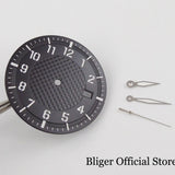 Texture Dial Sterile 34mm Black Automatic Watch Dial Watch Needles fit NH35 Movement