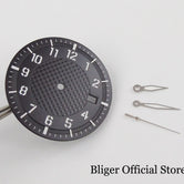 Texture Dial Sterile 34mm Black Automatic Watch Dial Watch Needles fit NH35 Movement