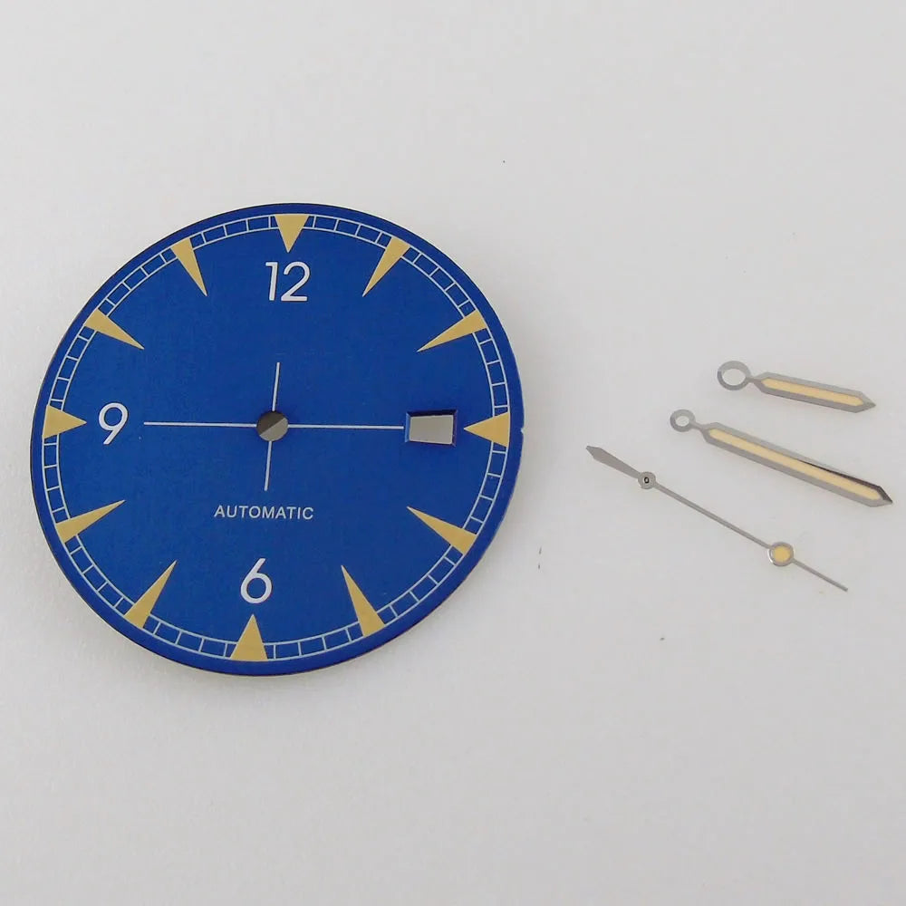 33.5mm Watch Dial Hands Replacement For NH35A NH36A Movement Luminous Marks