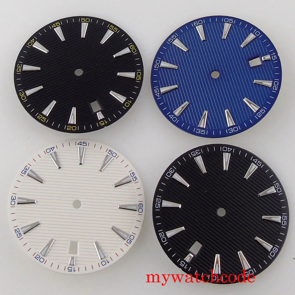 For NH35 33.5mm Sterile Watch Dial Face Parts With Date Window Luminous Marks Wistwatch Replacement