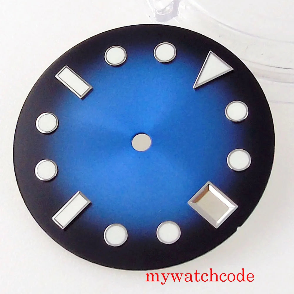 28.5mm Green Blue Red No Logo Luminous Marks Watch Dial Face For NH35 Automatic Movement