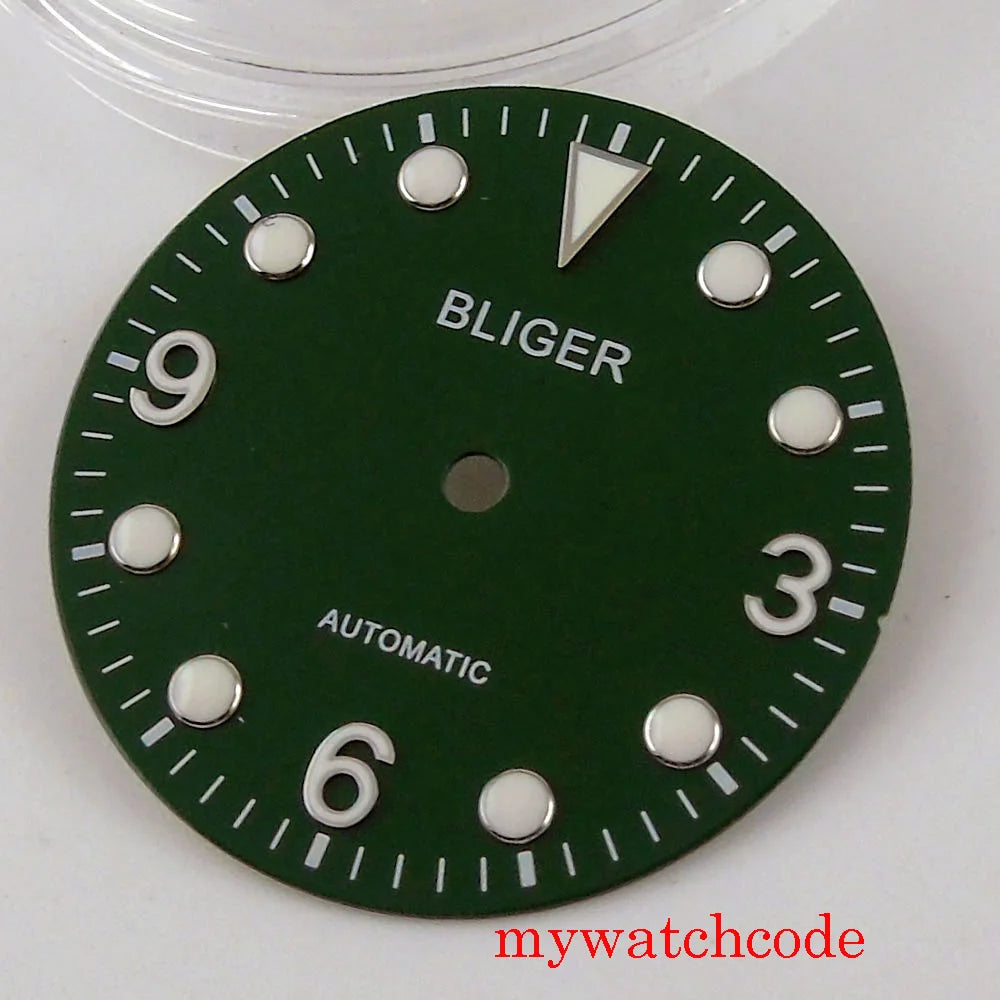 29.2mm Black/Green/Blue Watch Dial Luminous Marks Fit NH35A MH35 Automatic Movement Wristwatch Accessories