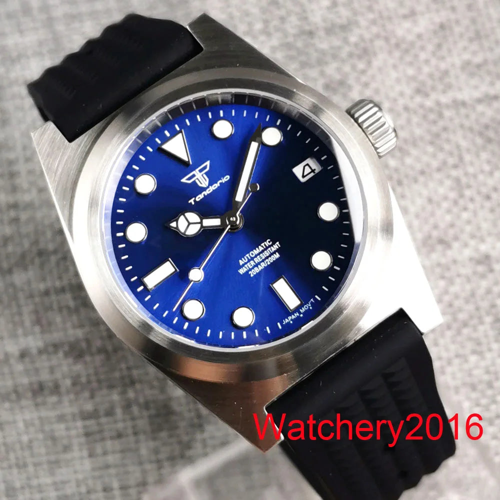 Unimatic U2 Watch Tandorio TD108W 38mm AR Sapphire Glass 200M Waterproof NH35 Waffle Rubber Strap