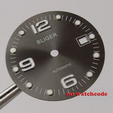 31.5 mm  grey/white/blue/green/black watch dial date window fit for ETA 2824 2836,Miyota 8215 automatic movement men watch