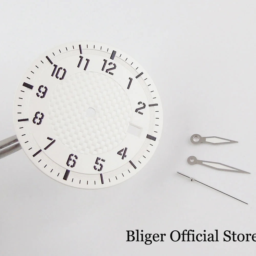 Texture Dial Sterile 34mm Black Automatic Watch Dial Watch Needles fit NH35 Movement