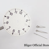 Texture Dial Sterile 34mm Black Automatic Watch Dial Watch Needles fit NH35 Movement