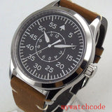 Classic Pilot Watch Tandorio TD 137S 42MM Miyota 8215 ST1612 Automatic Sapphire Green Luminous  Glass Back3ATM