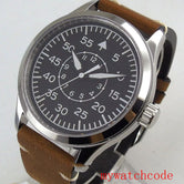 Classic Pilot Watch Tandorio TD 137S 42MM Miyota 8215 ST1612 Automatic Sapphire Green Luminous  Glass Back3ATM