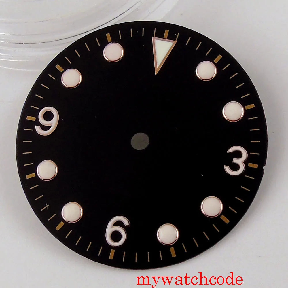 29.2mm Black/Green/Blue Watch Dial Luminous Marks Fit NH35A MH35 Automatic Movement Wristwatch Accessories