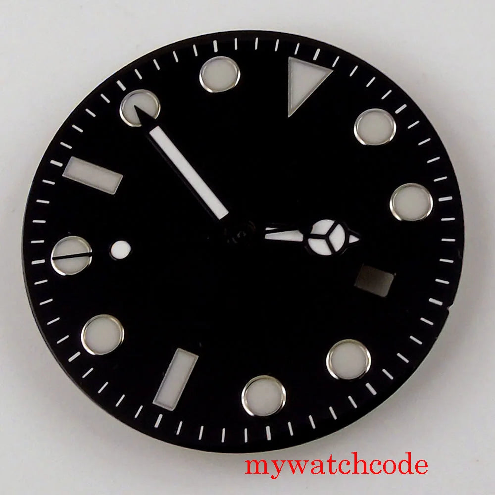 31.3mm Sterile Watch Dial and Hands Fit MIYOTA 8215 821A MINGZHU 2813 Automatic Movement Luminous Marks