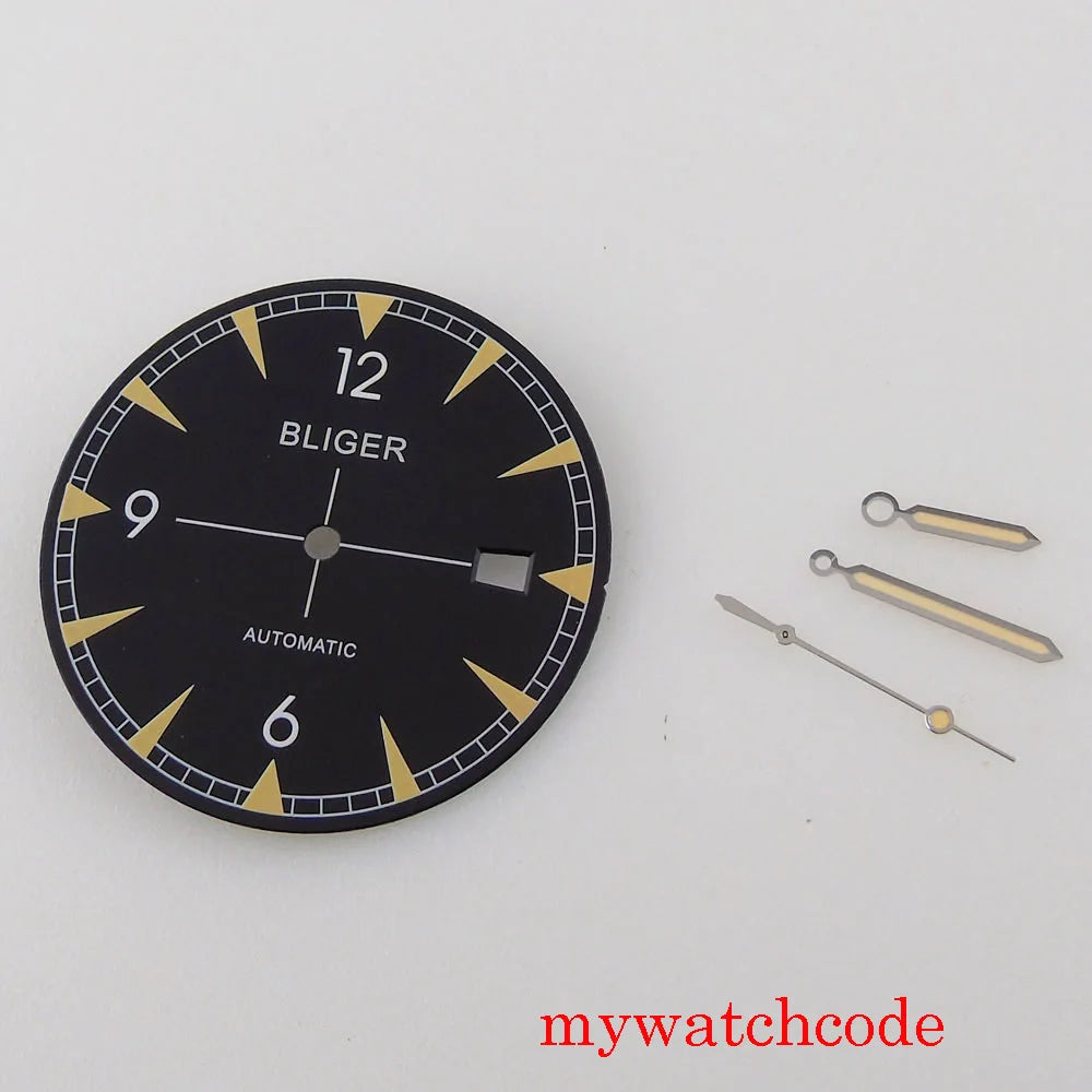 33.5mm Watch Dial Hands Replacement For NH35A NH36A Movement Luminous Marks