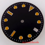 28.5mm Black White Sterile Watch Dial For 24 Jewels NH35A NH36A Automatic Movement With Date Window