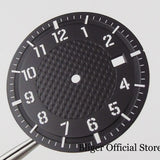 Texture Dial Sterile 34mm Black Automatic Watch Dial Watch Needles fit NH35 Movement
