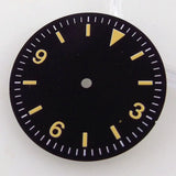 Nologo Black Vintage 29mm Yellow Marks Explorer Watch Dial fit NH35A NH36A ETA2824 PT5000 ST2130 ST1612 MIYOTA DG 2813 Watch Needles