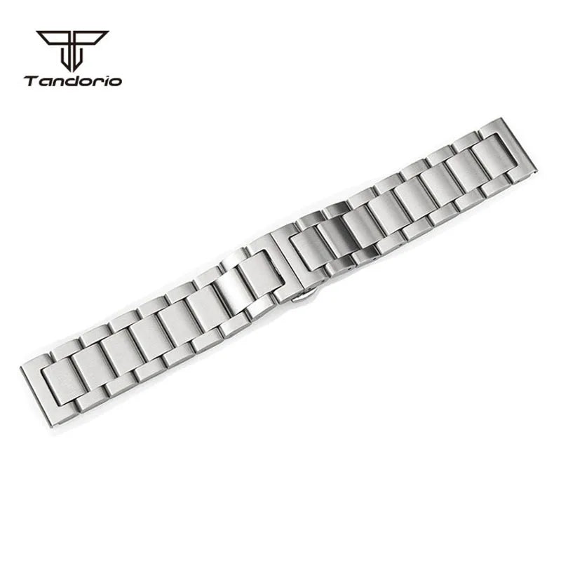 New Arrival 20mm/22mm Butterfly Buckle Stainless Steel Bracelet Silver Wristband 18cm Length Deployment Buckle Double Click