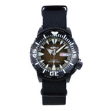 HEIMDALLR PVD Black Monster Watch 45mm 20ATM Waterproof C3 Luminous Sapphire NH36 Automatic Day-Date