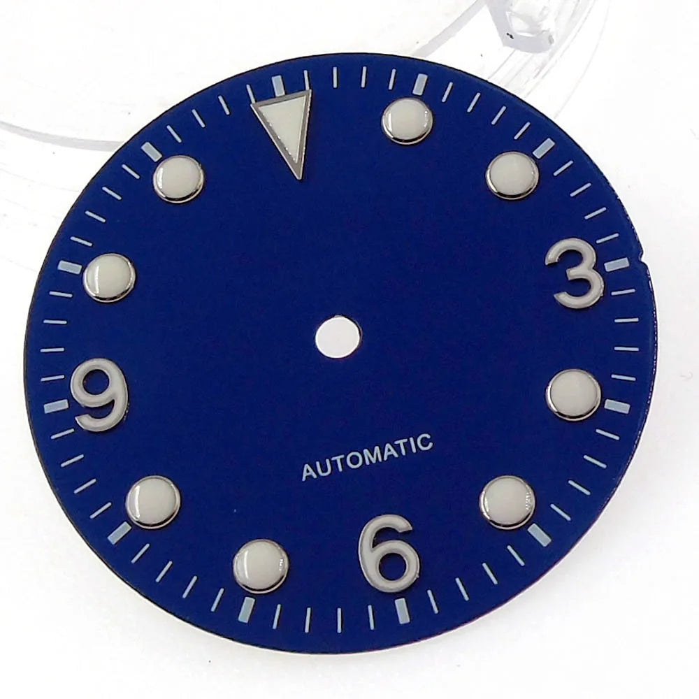 29.2mm Black/Green/Blue Watch Dial Luminous Marks Fit NH35A MH35 Automatic Movement Wristwatch Accessories