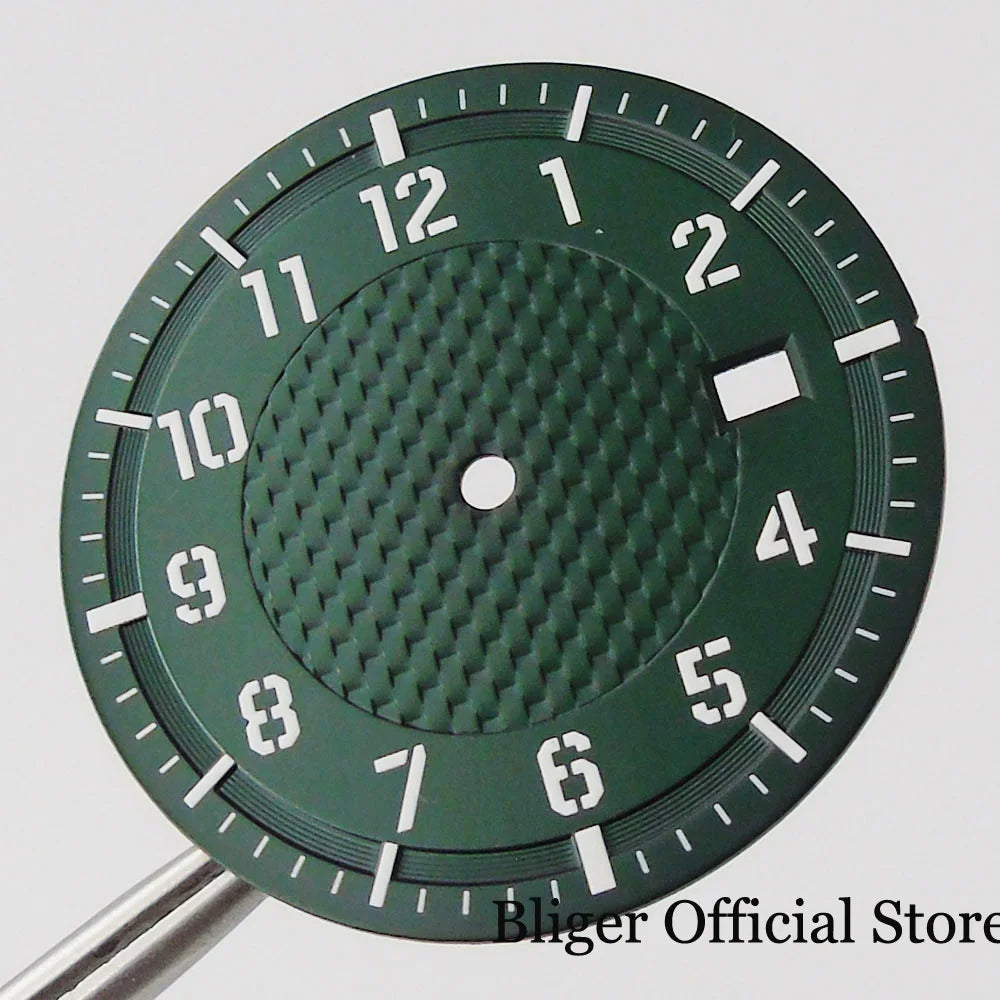 Texture Dial Sterile 34mm Black Automatic Watch Dial Watch Needles fit NH35 Movement