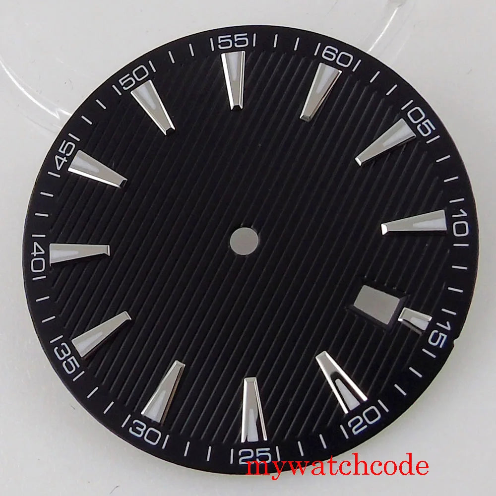 For NH35 33.5mm Sterile Watch Dial Face Parts With Date Window Luminous Marks Wistwatch Replacement