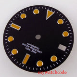 28.5mm Black White Sterile Watch Dial For 24 Jewels NH35A NH36A Automatic Movement With Date Window