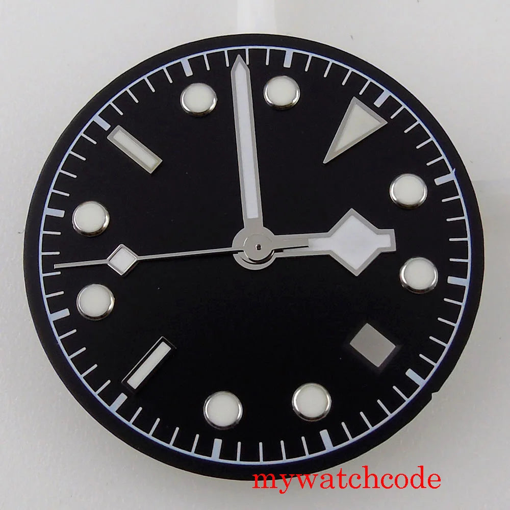 30.5mm Black Blue Green Watch Dial For NH35A MIYOTA 8215 821A 8205 Mingzhu 2813 Movement With Date Window Wristwatch Replacement